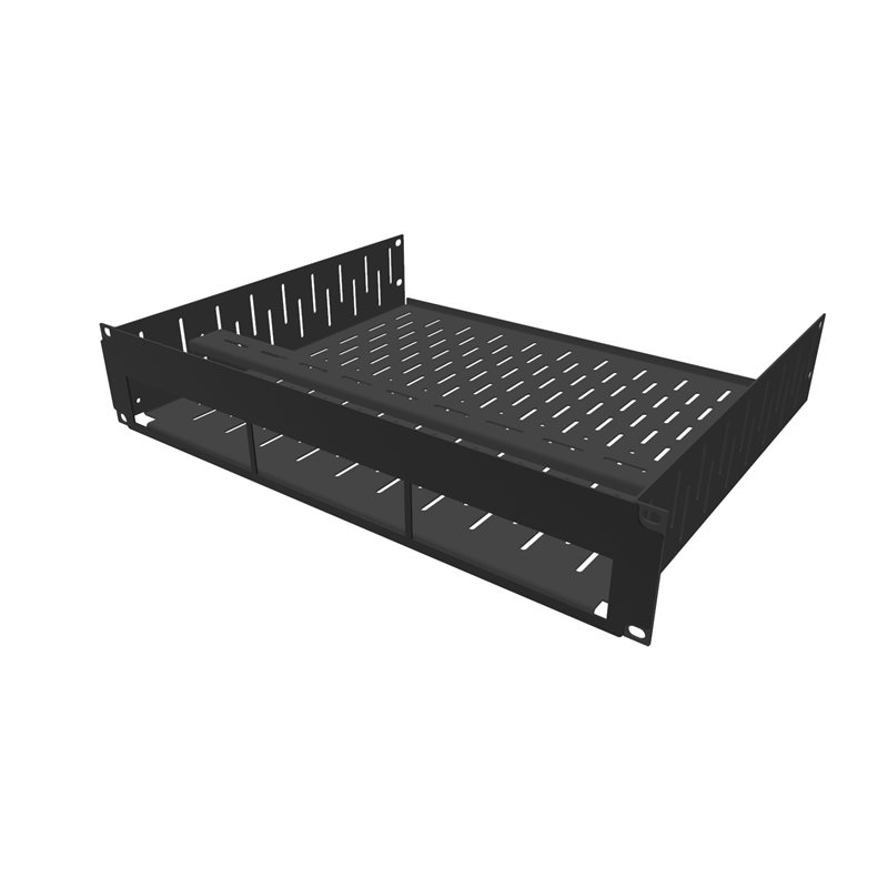 2u Vented RackMount Shelf With Magnetic Plate For 3x Sonos Ports R1498/2uk-sport3