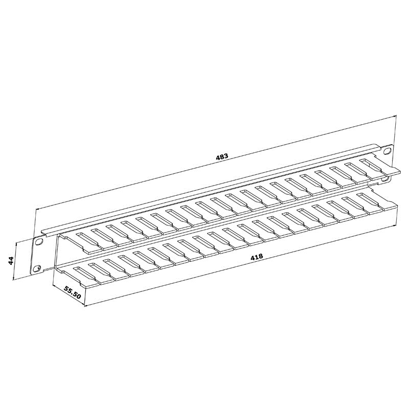 1u Cable Management Slotted Duct With Cover Cmp-sd