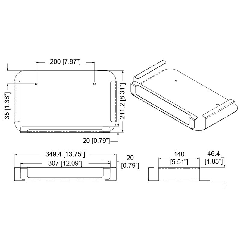 Wall Bracket Sky Q 2tb Box White Wb-skyq2tb-w