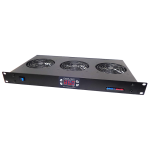 1U 19-inch Rack Mount Thermostatic Quiet Fan Tray with Fahrenheit Display