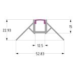 LED Profile 2m 15x15mm Plaster-in Outer Corners White Finish Ledal45m2w