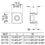 M6 Cage Nut M6 For 2.7 - 3.5mm Rack Rail S1025