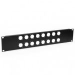 2U Rack Panel Punched For 16 x XLR or Speakon R1269/2UK/16
