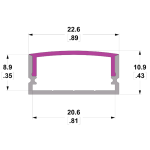 2m Kit 20.6mm Wide Aluminium Profile Ledal21m2