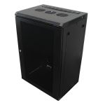 Wall Mount Rack Enclosure 18u 450mm/17.72 Inch Deep M6 Rack Rail Black Perforated Door R6418v-m6