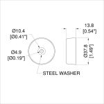 Tapered Rubber Foot With Steel Washer 37.8mm X 13.8mm, F1554