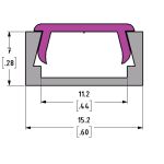 White 1m 6mm Aluminium Profile For Led Flex Ledal06w