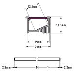 Recessed LED Profile, 1m Kit 19mm Wide With Internal Angle Mount Ledal42