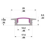 3000mm Long Recessed Aluminium Extrusion