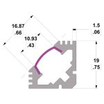 LED Profile extrusion Dimensions