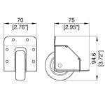 Penn Elcom W2065k, Steel Recessed Corner Castor