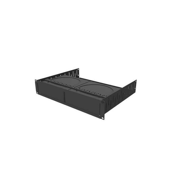 2U 19in Rack Shelf for 2x Sonos Amp – Vented Tray, Magnetic Faceplate | Penn Elcom R1498/2uk-sonamp2