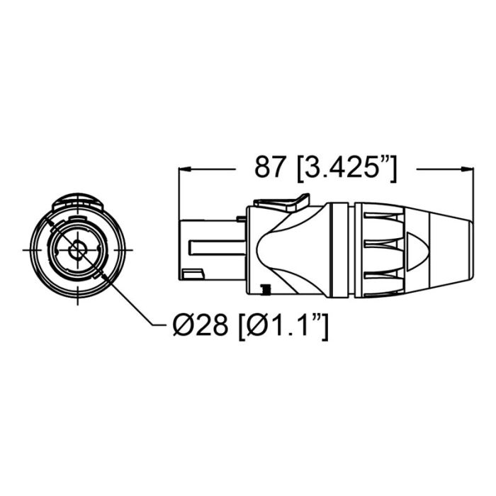 Sp Cable 4 Pole Connector Black Metal Blue Sleeve Screw Contact Sp-4-fb