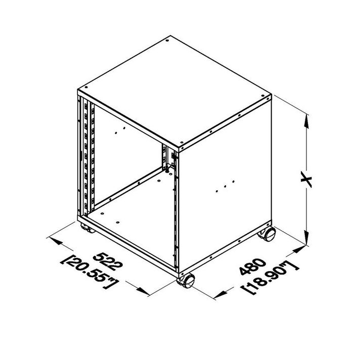 6u 19 Inch 10/32 Flat Pack Rack Cabinet 480mm/18.9" Deep R8500-06