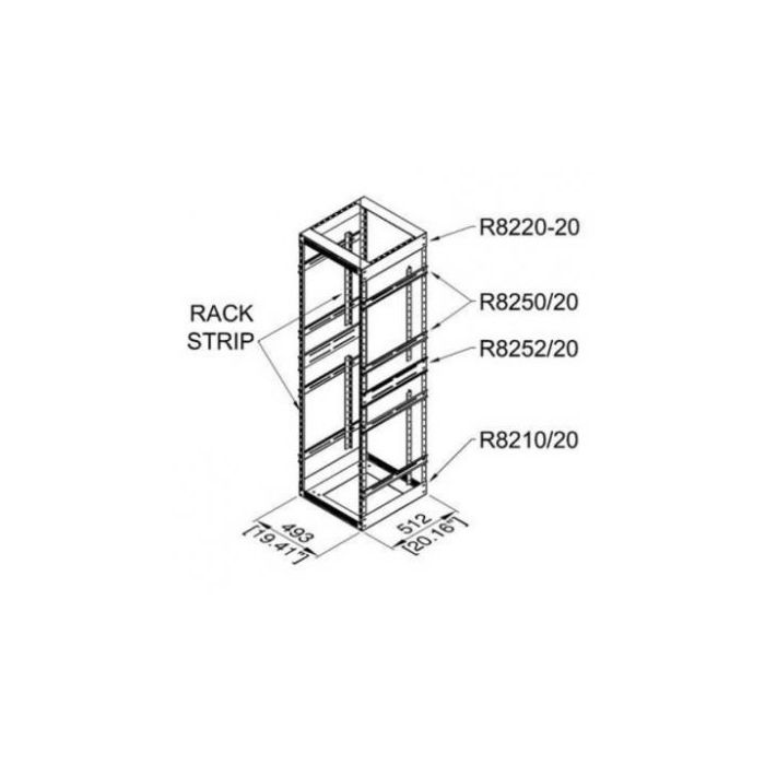 12u Penn Elcom R8200-20/12uk Open Tower 19" Rack System 20" Deep