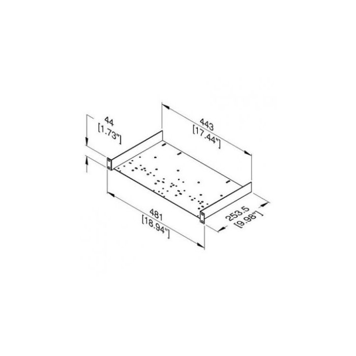 1u 19inch Rack Shelf 253.5mm/9.98" Deep Penn R1191/1uk