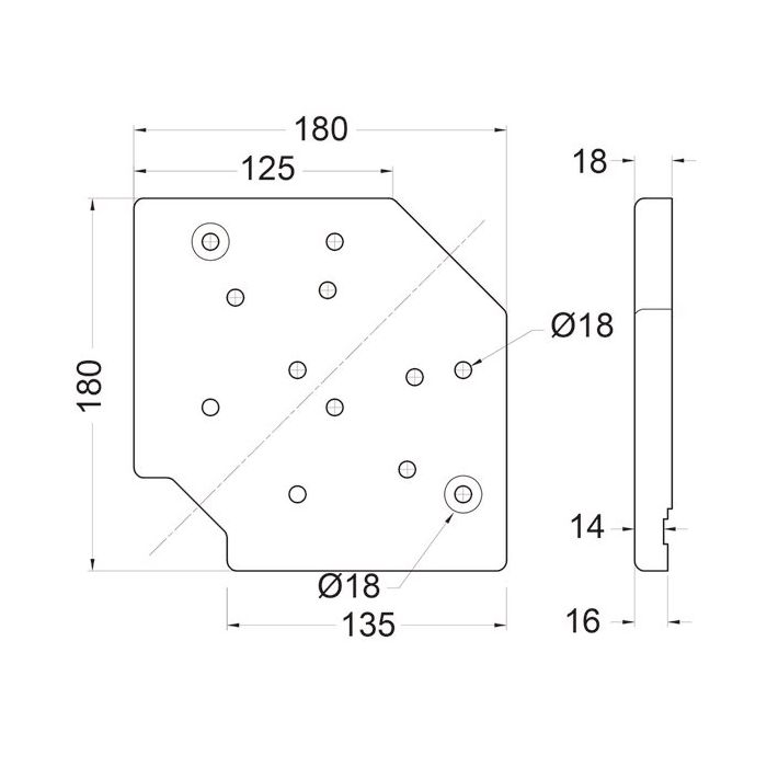 Universal Wheel Plate For 100mm / 4" Castors W9980