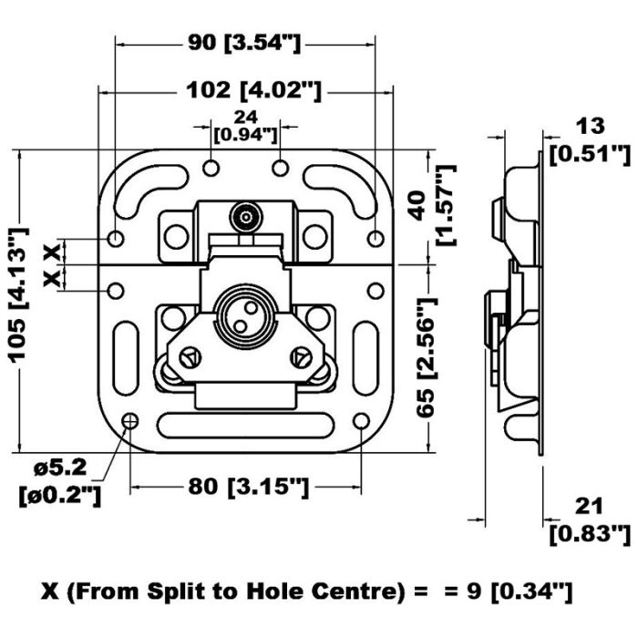 Butterfly Catch Surface Mount Lockable MOL L405/927