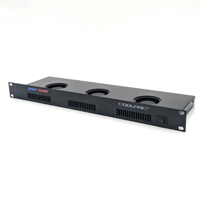 1U 19inch Rack, Black CoolRac Quiet Hot Air Extraction Unit, COOLRAC-B