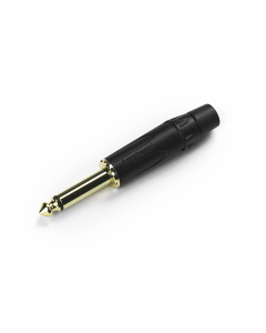 1/4" Mono Jack Plug Black Finish Gold Plated Contacts Acpm-kb-au