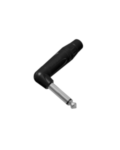 1/4" Mono Jack Plug Right Angle Black Finish Gold Contacts Acpm-tb-au
