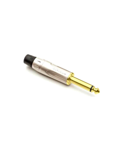 1/4" Mono Jack Plug Satin Finish Gold Plated Contacts Acpm-kn-au