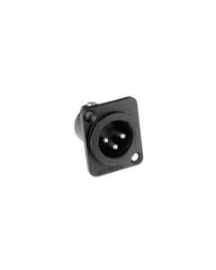Xlr 3 Pin Male Chassis Machined Contacts Black Body Ac3mmdzb