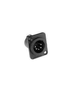 Xlr 5 Pin Male Chassis Machined Contacts Black Finish Ac5mdzb
