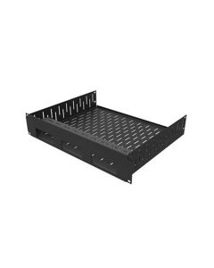 2U Vented Rack Shelf & Magnetic Faceplate For 3 x Apple TV 4K