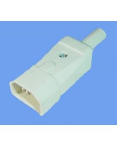 Iec In-line Shrouded Plug 10 Amp White Easy Connection Artnr-749/w