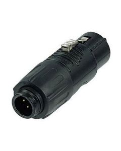 Neutrik 3 Pole Adapter Tiny Xlr Male To Male Xlr, Black Metal Shell