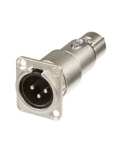 Neutrik Adaptor Xlr Male-female Feedthrough Chassis Na3mdf Connector