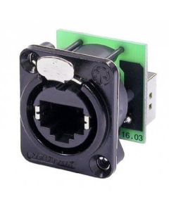 Neutrik Ethercon Chassis D Series Black Feedthrough Ne8fdp-b