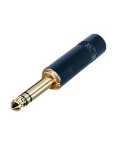 Neutrik 1/4in Stereo Jack Plug Black Body Gold Pins Nys228bg