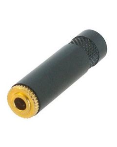Rean 3.5mm Stereo Jack Cable Socket Black Body Gold Pins Nys240bg