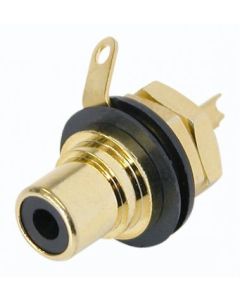 Neutrik Gold Plated Rca/phono Socket - Black Isolation Nys367-0