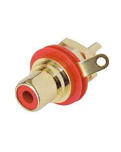 Neutrik Gold Plated Rca/phono Socket - Red Isolation Nys367-2