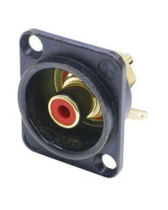 Neutrik Phono Chassis Socket Red Solder Terminals Black Shell Nf2d-b-2