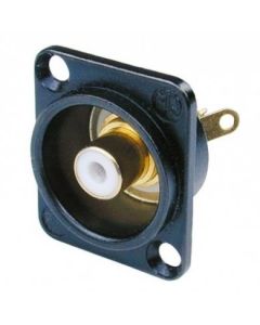 Neutrik Phono Chassis Socket White Solder Terminals Black Shell Nf2d-b-9