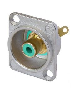 Neutrik Phono Chassis Socket Green Solder Terminals Nf2d-5 Connector