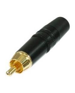 Neutrik Nys373-0 Phono Plug G/pltd Bk Shell Black Ring Chuck Retention