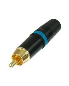 Neutrik Nys373-6 Phono Plug G/pltd Bk Shell Blue Ring Chuck Retention