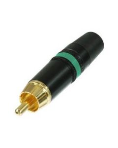 Neutrik Nys373-5 Phono Plug G/pltd Bk Shell Green Ring
