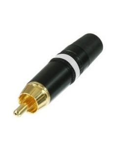 Neutrik Nys373-9 Phono Plug G/pltd Bk Shell Wht Ring Chuck Retention