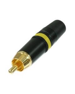 Neutrik Nys373-4 Phono Plug G/pltd Bk Shell Yellow Ring