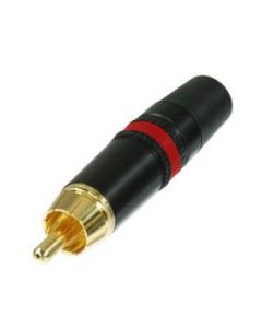 Neutrik Nys373-2 Phono Plug G/pltd Blk Shell Red Ring Chuck Retention
