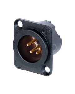 Neutrik Xlr 4 Pin Male Chassis Black Body Gold Pins Nc4md-lx-b