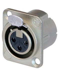 Neutrik Xlr 3 Pin Female Chassis Dlx Series Nc3fd-lx Connector