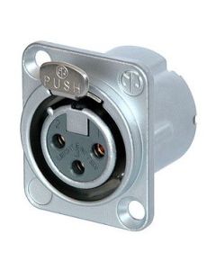 Neutrik Xlr 3 Pin Female Chassis Dlx Velour Chrome Nc3fd-lx-he