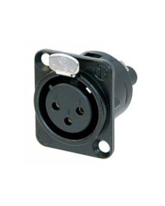 Neutrik Xlr 3 Pin Female Chassis Screw Term Black Body Gold Pins Nc3fd-s-1-b